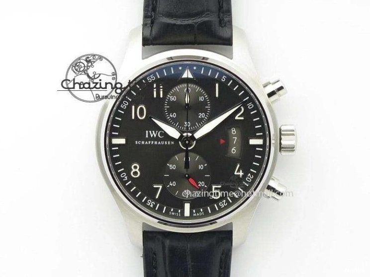 MIROTIME 0218 GoodFit Big Pilot Real PR IW500912 ZF Best Edition Black Dial On Black Leather Strap A 7287